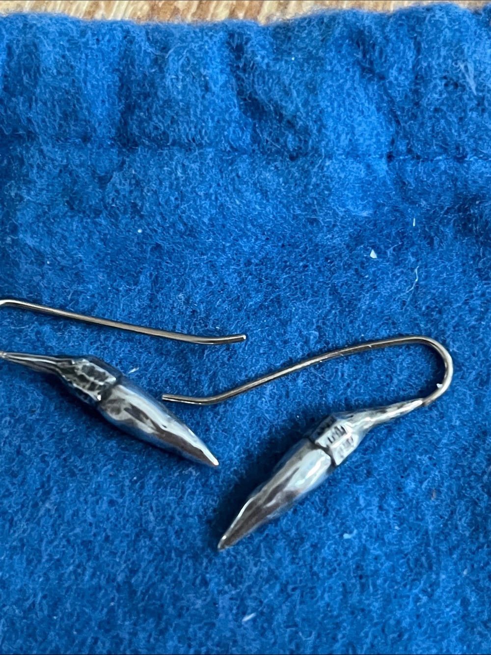 Silver Spike Drop Earrings -